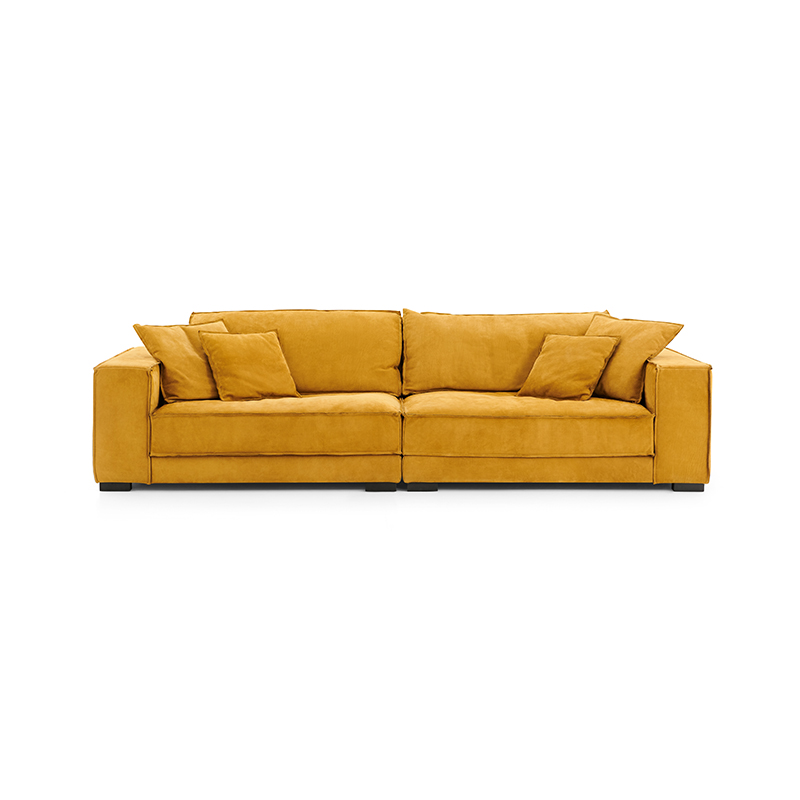 L Shape 4 Seater Italian Style Leather Sofa