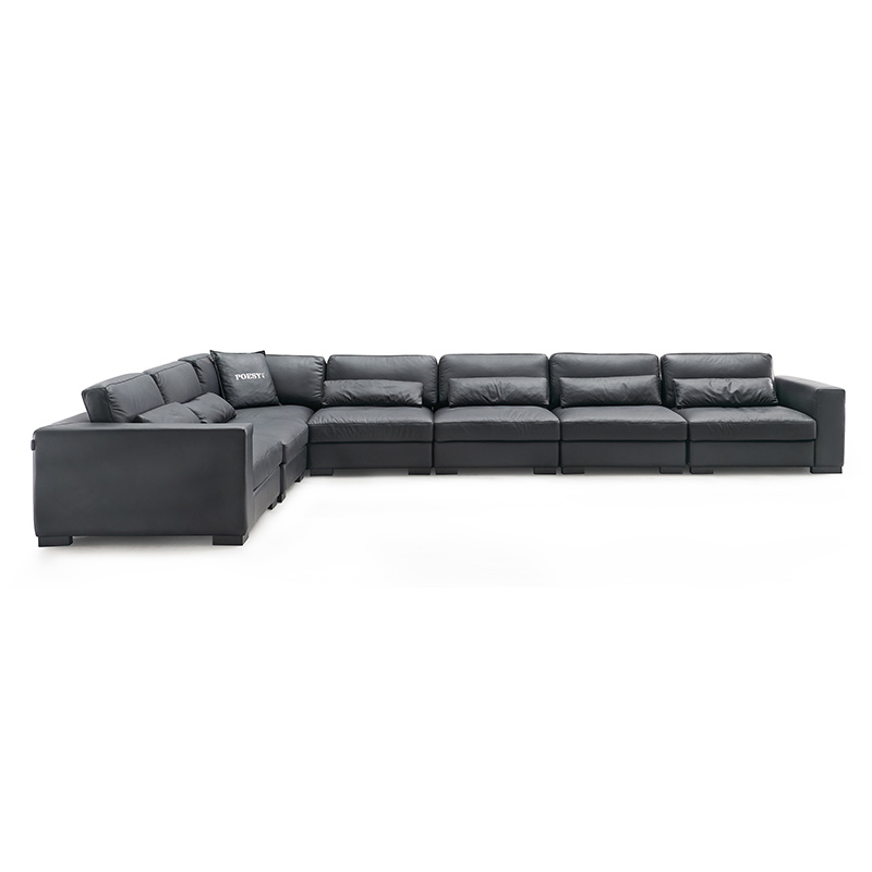 Adjustable U Shape Sectional Leather Sofa