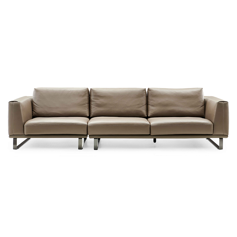 Modern Modular Nubuck Leather Sofa in Living Room
