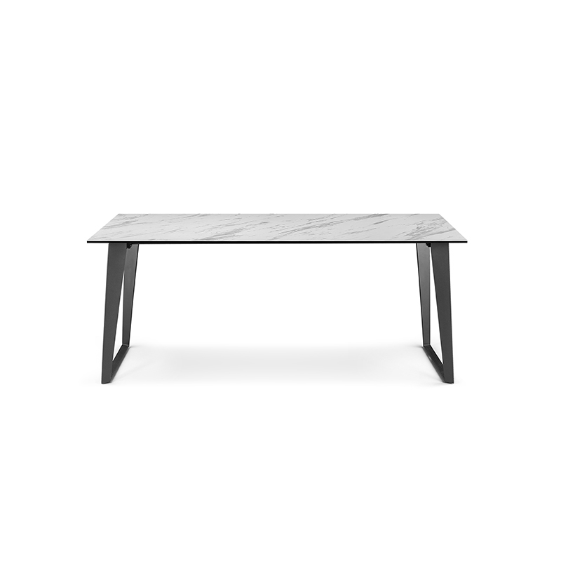 Ceramic Glass and Metal Dining Table
